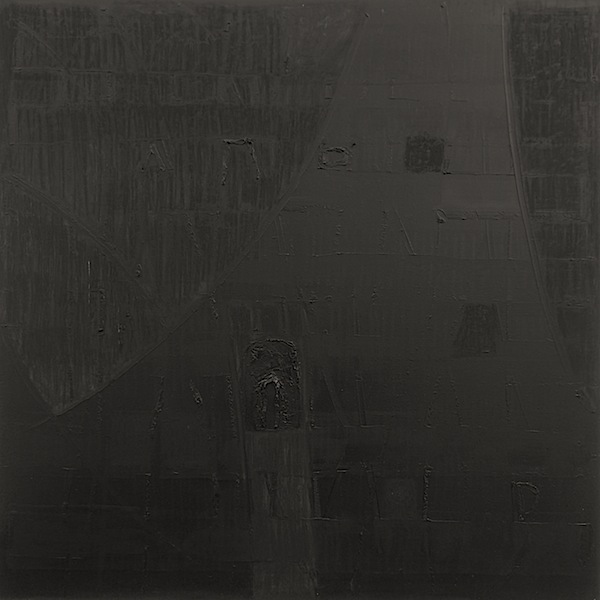 Jochen P. Heite: Komposition, o.T. [#4], 2014/15, 
pigment sieved, graphite, oil pastel, oil on canvas, 100 x 100 cm

